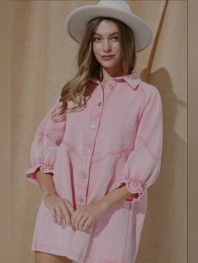 blue b. Collection Denim Dress/Jacket Size Large 100% Cotton